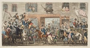 İngiliz Casusundan Komik Alayı, pub. 1824 (el renkli gravür) Gloucester