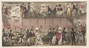 Kraliyet Salonu, Piccadilly veya Operadan Bir Saat Sonra, İngiliz Casusundan 1824 yayınlandı (el renkli gravür) by Isaac Robert Cruikshank