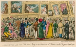 İyi harcanan bir şilin: Tom ve Jerry, Kraliyet Akademisi'ndeki resim sergisinde by Isaac, Robert and George Cruikshank