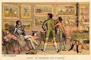 Jerry bir şişme için eğitimde by Isaac, Robert and George Cruikshank
