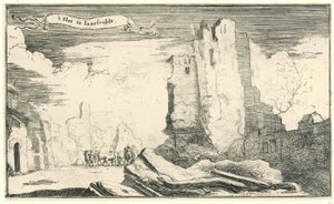 1672'de Fransızlar tarafından tahrip edilen Jaarsveld'deki kale Iaarsveldt'teki yuva (nesne üzerindeki başlık) 1672'de Fransızlar tarafından tahrip edilen Utrecht eyaletindeki köy ve kalelerin on üç görüntüsü (dizi başlığı) by Isaac Sorious