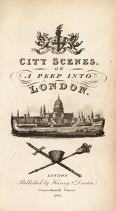 Saint Paul Katedrali ile Londra şehrinin skeç ile kaligrafi başlık sayfası by Isaac Taylor