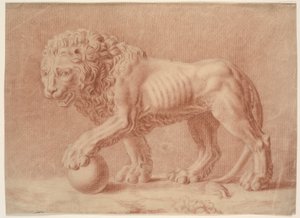 Aslan küre üzerinde sol patisiyle sola döndü