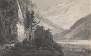 Salomon Gessner'e Yazıtlı Dağlık Manzara (İsviçre)