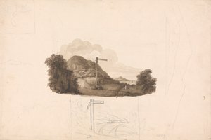 Bay Ed Hall'un Asla Yayınlanmayan Caernarvonshire Tarihi tarafından bir Kısa Hikaye için yapılmış eskiz by Isaac Weld