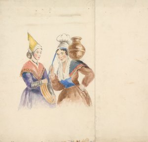 Renkli Kostümlü İki Kadın by Isaac Weld