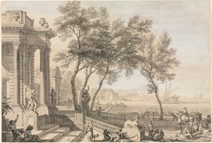 Mimari ve Figürlerle Fantastik Liman Sahnesi, 1713.
