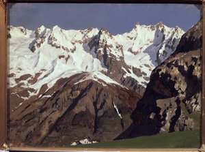 Mont Blanc dağ silsilesi. Tablo Isaac (Isaac) Ilyich Levitan (1860-1900), tuval üzerine yağlı boya by Isaak Ilyich Levitan