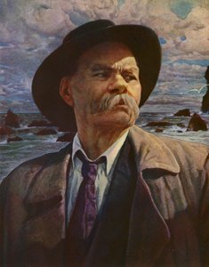 Maxim Gorky (renkli lito) by Isaak Israilevich (after) Brodsky