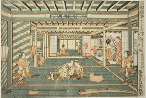 Büyük Bir Odanın Perspektif Resmi (Senjojiki uki-e no zu) by Ishikawa Toyonobu