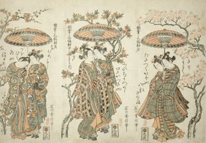 Bir Şemsiyeyi Paylaşmak - Üçlü Set by Ishikawa Toyonobu