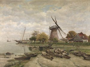 Mariakerke'deki Scheldt (tuval üzerine yağlıboya) by Isidore Meyers