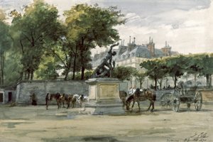 Paris Komünü: Tuileries'deki Versailles ordusu, 1871 dolayları (suluboya) by Isidore Pils