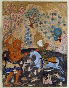 Art Islam: Bir falnama sayfası: Iman Reza bir Div ile savaşıyor by Islamic School