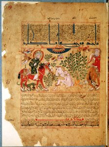 Bayan Arabe 2964 fol.19 Doktor Anoromachus, erkek kardeşini bir yılan tarafından ısırıldı, Galien