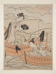Aşk Tekneleri (Koi no fune) (renkli tahta baskı) by Isoda Koryusai