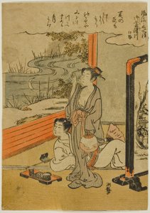 Ise Eyaletindeki Mimosuso Nehri (Mimosusogawa, Ise), "Ünlü Yerlerin Moda Aynaları (Furyu meisho kagami)" serisinden by Isoda Koryusai