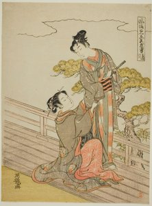 Zırh Çekme Sahnesi Parodisi (Kusazuribiki), "Aşık Cesaretin Moda Parodileri (Furyu mitate iro-buyu)" dizisinden by Isoda Koryusai