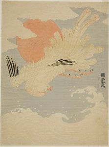 Sabah Güneşi Önünde Dalgaların Üzerinden Uçan Phoenix by Isoda Koryusai