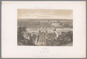 Zicht op Lyon en de kathedraal vanaf Fourvière Lyon. Fourvières