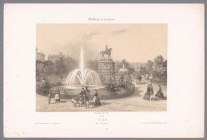 Zicht op de Place Napoléon te Lyon Lyon. Napolyon