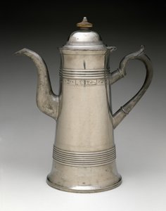 Cezve, c. 1820-1840 (kalay, ahşap) by Israel Trask