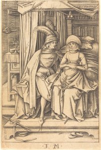 Bir Yatakta Oturan Çift, c. 14951503. by Israhel van Meckenem