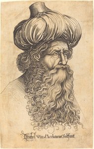 Yaşlı Bir Adamın Başı by Israhel van Meckenem