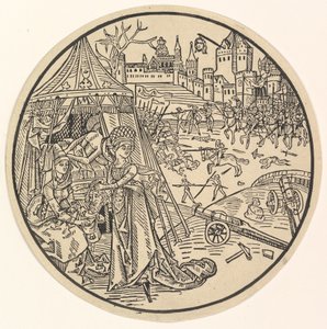Holofernes Başkanı ile Judith. by Israhel van Meckenem
