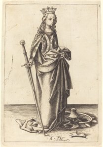 Aziz Catherine, c. 14801490. by Israhel van Meckenem