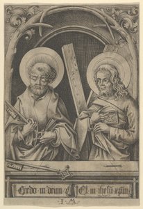 Havarilerden Aziz Peter ve Aziz Andrew. by Israhel van Meckenem