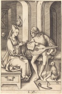Ud Oyuncusu ve Şarkıcı, c. 14951503. by Israhel van Meckenem