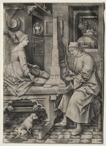 Organ Oyuncusu ve Karısı. by Israhel van Meckenem