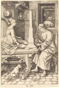 Organ Oyuncusu ve Karısı, c. 14951503. by Israhel van Meckenem