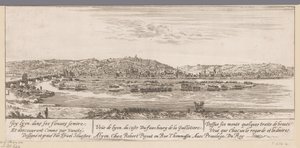 Guillotière banliyösü ile Lyon manzarası Veue de Lyon du coste Du fauxbourg de la Guillotiere (nesne üzerindeki başlık)