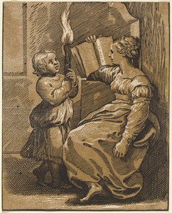 sibil okuma by Italian 16th Century, after Ugo da Carpi, after Raphael