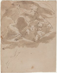 Melekler ile Baba Tanrı by Italian 17th Century