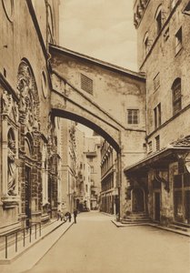Firenze / Floransa: S Michele Kilisesi, Batı yakasından alt kısım, Arnolfo di Cambio ve Taddeo Gaddi (s/b fotoğraf) by Italian Photographer