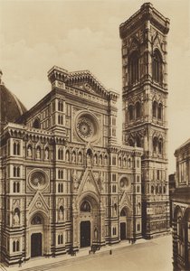 Firenze / Floransa: Katedralin Cephesi, Arch De Fabris ve del Moro (s / b fotoğraf) by Italian Photographer