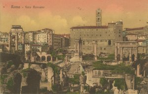 Forum Romanum, Roma. 1913 yılında gönderilen kartpostal by Italian Photographer