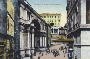 Cenova, Anıtsal Köprü (renkli fotoğraf) by Italian Photographer