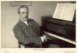 Giacomo Puccini (s/b fotoğraf) by Italian Photographer