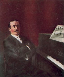 Giacomo Puccini, İtalyan besteci (renkli fotoğraf) by Italian Photographer