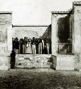 Giuseppe Garibaldi, Giuseppe Fiorelli ile Pompei ziyaretinde by Italian Photographer