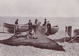 İtalya: Bordighera, çalışan balıkçılar (s/b fotoğraf) by Italian Photographer