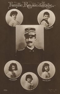 Kral Victor Emmanuel II ve ailesi (s/b fotoğraf) by Italian Photographer