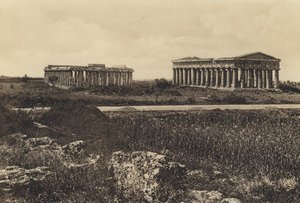 Napoli: Pesto, Neptün ve Ceres Tapınakları (s/b fotoğraf) by Italian Photographer