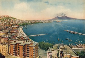 Napoli / Naples: Panorama ve Vezüv (renkli fotoğraf) by Italian Photographer