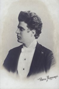 Pietro Mascagni, Cavalleria Rusticana operasının İtalyan bestecisi (s / b fotoğraf) by Italian Photographer