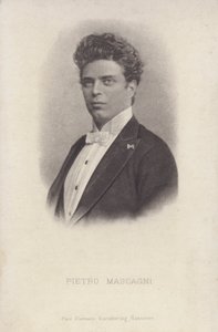 Pietro Mascagni, Cavalleria Rusticana operasının İtalyan bestecisi (s / b fotoğraf) by Italian Photographer